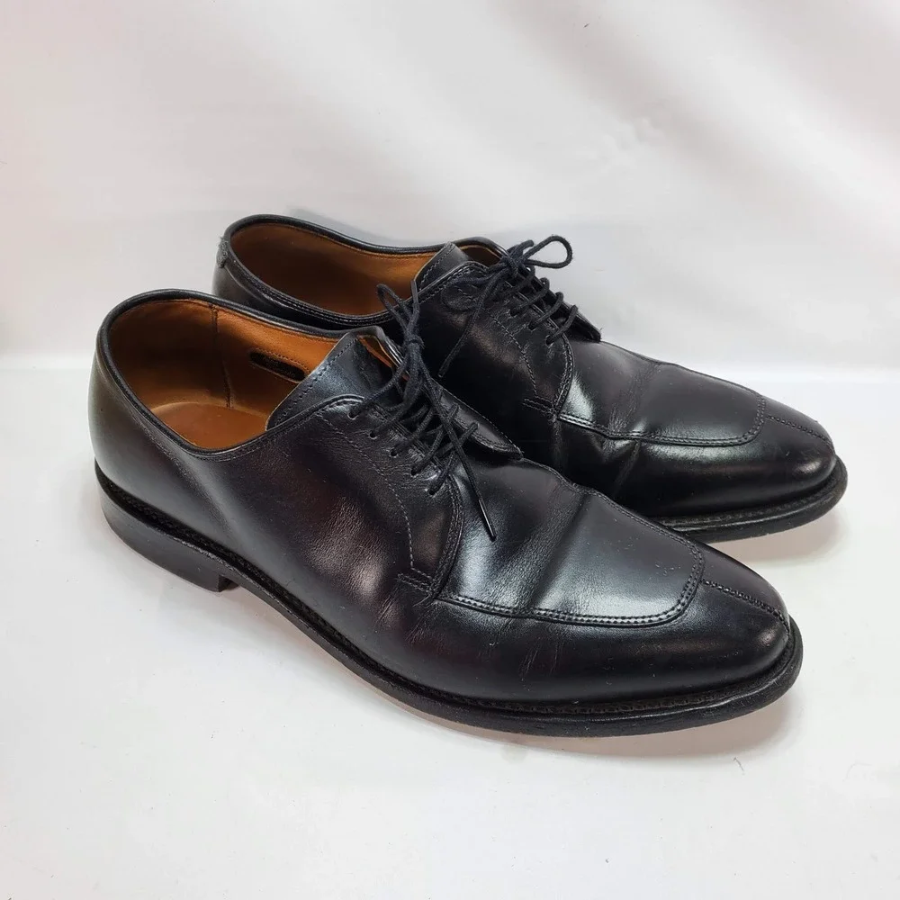 Allen Edmonds Delray‎ Dress Shoes Mens 8.5 D Black Leather Split Toe Derby 1208